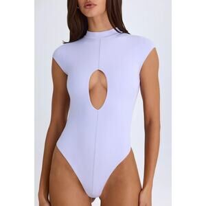 NWT Oh Polly Madison Cut-Out Open Back Thong Bodysuit Soft Lilac Women's Small